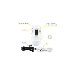 Nábytková zásuvka výsuvná MULTIBOX USB A+C, 4x230V, 1,7m kábel, biela